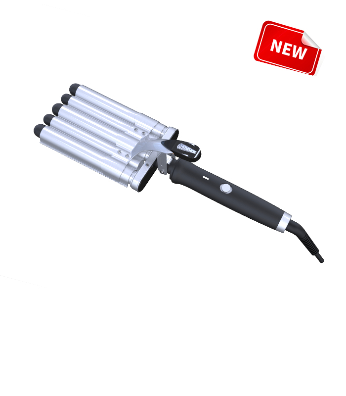 Màn Hình LCD Chuyên Nghiệp Thân Gốm Ba Thùng Phong Cách Uốn Sóng Điện Máy Uốn Tóc 3 Thùng Máy Uốn Tóc ZR-025